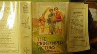 The Eight-Oared Victors A Study of College Water Sports. In RARE Color DustJacket By Howard L. Hastings of 3 Boys in Track, Rowing & Baseball Attire with Running Track Below with White Fence, Eight 8 Oared, College Sports Series #6, Tom , Phil  &