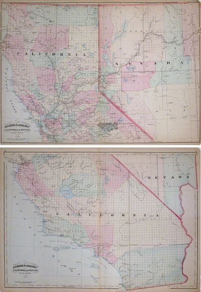 Asher and Adams' California & Nevada. North Portion. Asher and Adams' California & Nevada. South Portion
