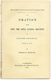 The Claims of Our Country on Its Literary Men: An Oration Before..