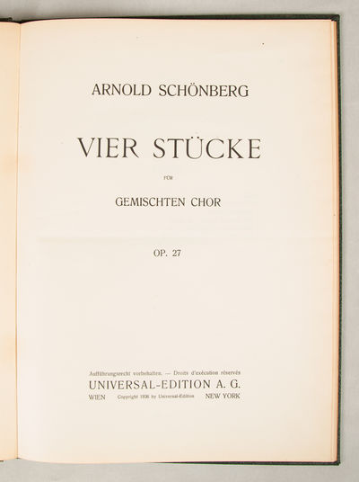 [Op. 27]. Vier Stücke für gemischten Chor Op. 27