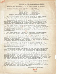 COPY OF THE TYPED "MINUTES OF THE COLUMBIAD CLUB MEETING" INITIALED TWICE by E. HAROLD HUGO as clerk of the Columbiad Club.