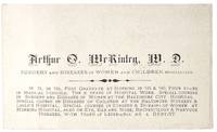 c.1900 Gynecologist and Family Doctor Business Card
