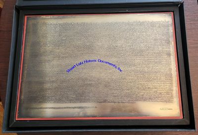 A Silver Facsimile Of The Magna Carta, One Of The Landmarks Of Western Law
