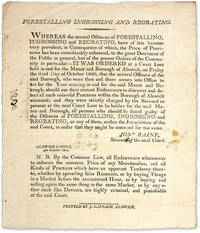 Forestalling Ingrossing and Regrating, Alnwick, 1800