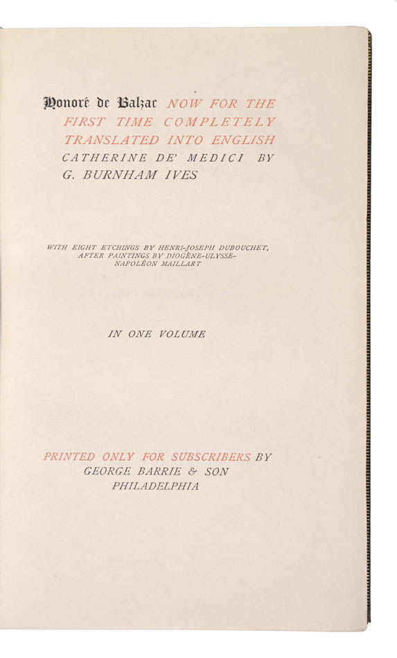 [Works] Honore de Balzac Now For The First Time Completely Translated