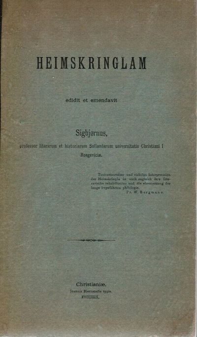 Heimskringlam. Edidit et emendavit Sigbjørnus,…