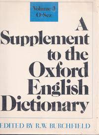 cover of A Supplement To The Oxford English Dictionary Volume 3 O-scz