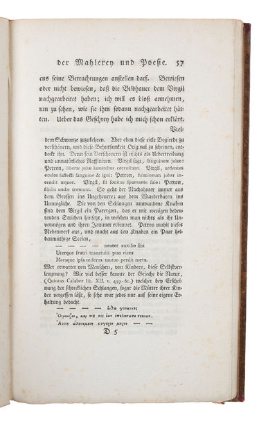 Laokoon, oder uber die grenzen der mahleren und poesie. Vol. 1 (All published). - [SEMINAL WORK IN ART THEORY - PMM 213] (photo 4)