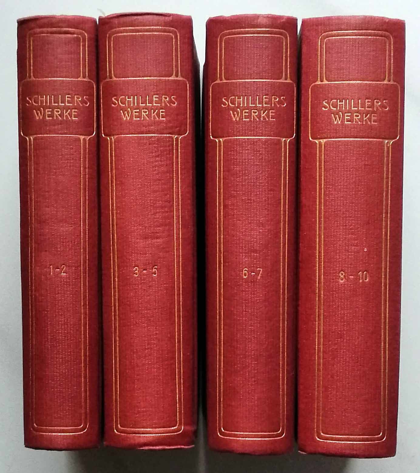 Schillers Werke - Auswahl in 10 Teilen. KOMPLETT in 4 Bänden