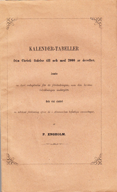 Kalender-tabeller från Christi födelse t.o.m.…