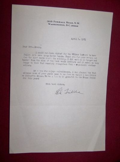 Typed Letter Signed by Edwin Tribble to Rowland Evans on Personal Printed