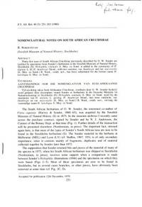Nomenclatural Notes on South African Cruciferae.