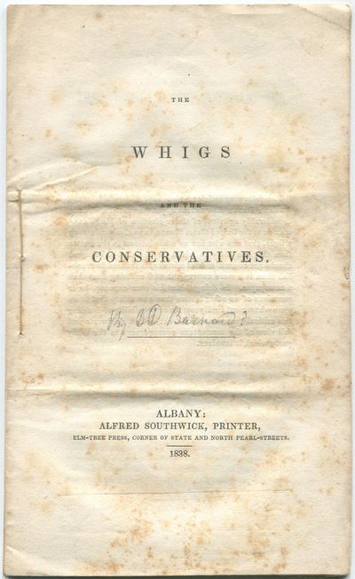 Albany: Alfred Southwick, Printer, 1838. Softcover. Near Fine. First edition. Small octavo. 20pp. St...