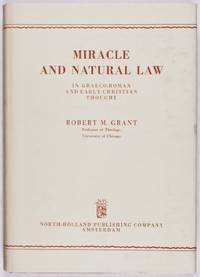 cover of Miracle and Natural Law in Graeco-Roman and Early Christian Thought