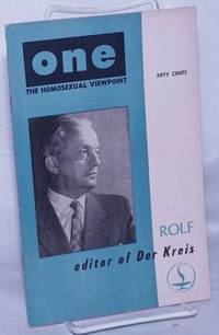 image of One; the homosexual magazine vol. 5, #7, Aug.-Sept., 1957: Rolf, editor of Der Kreis