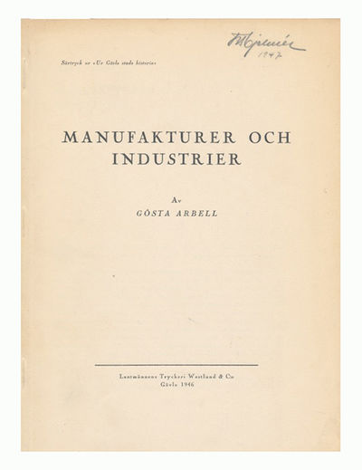 Manufakturer och industrier. Särtryck ur Ur Gävle…