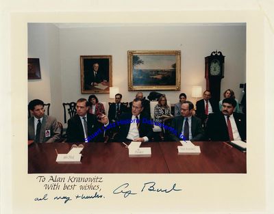 President Bush Inscribes A Photograph To An Aide