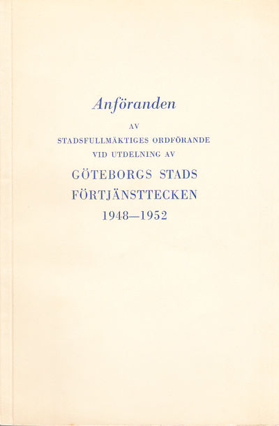 Anföranden av stadsfullmäktiges ordförande vid…