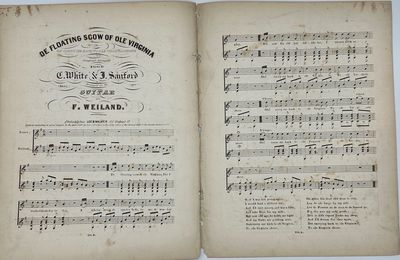 De Floating Scow of Ole Virginia; or, Oh Carry Me Back to Old Virginia Shore [caption title] Composed, arranged & sung by C. White & J. Sanford. Arranged for the guitar by F. Weiland