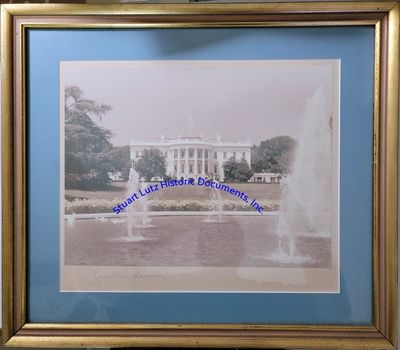 An Oversized Photograph Of The White House Signed By First Lady Jackie Kennedy Shortly Before Her Husbands Assassination