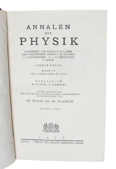 Quantisierung als Eigenwertproblem. (Erste-Vierte Mitteilung) + Über das Verhältnis der Heisenberg-Born-Jordanschen Quantenmechanik zu der meinen; - [THE BIRTH OF WAVE MECHANICS.] (photo 2)