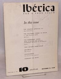 Ibérica; for a free Spain, volume 8, no.10, October 15, 1960 by editor Victoria - 1960 - from Bolerium Books Inc., ABAA/ILAB (SKU: 106247)