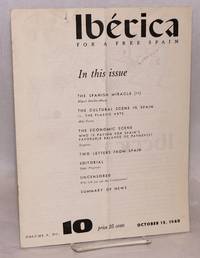 IbÃ©rica; for a free Spain, volume 8, no.10, October 15, 1960 de Kent, Victoria, editor - 1960