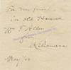 An Autograph From Kilimana Inscribed To William F. Allen, A Fellow New Englander Who Traveled To Hawaii