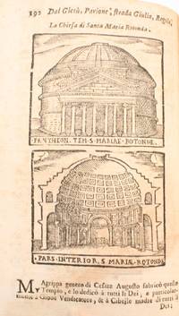 image of Roma Sacra Antica, e Moderna Figurata, e Divisa in Tre Parti. Nella Prima delle quali si contengono tutte le Chiese, Reliquie, Stationi, Indulgenza, Ospedali, Monasteri, Compagnie, Collegii Seminari, Pitture, e Scolture, con la Vita de' Fondatori e Nomi degl'Artefici. Nella Seconda si contiene la Geneaologia di Romolo, la Serie de i Rè, Consoli, e Imperatori, Teatri, Anfiteatri, Naumachie, Cerchii, Fori, Curie, Palazzi, & altre Antichità. Nella Terza si contiene la descrittione dello Stato presente secondo l'ordine di quattordici Rioni, con le loro Strade, Piazze, Fontane, Palazzi, Gallerie, Musei, Librarie, Ville, Giardini, Statue, Quadri, Studii, Accademie, Medaglie, di tutti i Pontefici delineate dal Famoso Tempesta, e Nomi dell'Imperatori, Rè, e Duchi