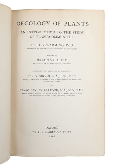 Oecology of Plants, an Introduction to the Study…