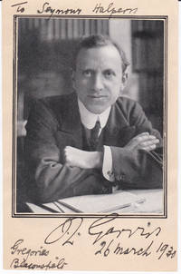 PORTRAIT OF JAMES LOUIS GARVIN, EDITOR OF THE BRITISH NEWSPAPER THE OBSERVER, INSCRIBED AND SIGNED BY HIM.