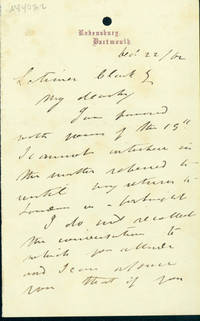 Autograph letter signed to Latimer Clark by George Parker Bidder - 1862 - from Jeremy Norman & Co., Inc. (SKU: 40762)