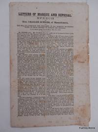 LETTERS OF MARQUE AND REPRISAL - Speech of Hon Charles Sumner, of
