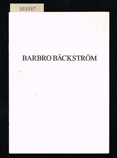 Barbro Bäckström. Skulpturer och teckningar.…