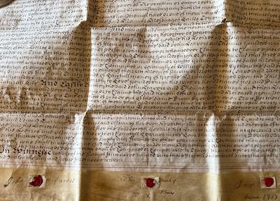 Vakkert kalligrafert dokument datert 1717. Med tre segl. (photo 3)
