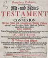View Image 1 of 6 for Alt-und Neues Testament in eine Connexion mit der Juden und Benachbarten Völcker Historie Gebracht,... Inventory #8362