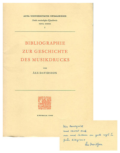 Bibliographie zur Geschichte des Musikdrucks.