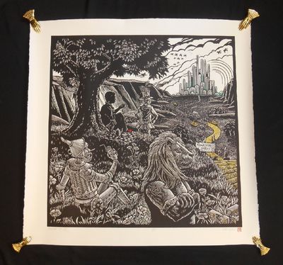 Rolling in Oz" [Roadworks Linocut]