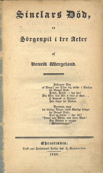Sinclars Död, et Sörgespil i tre Acter af (...).