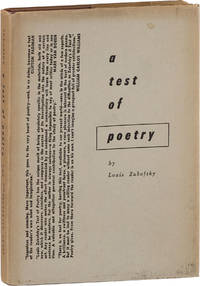 A TEST OF POETRY [Inscribed]