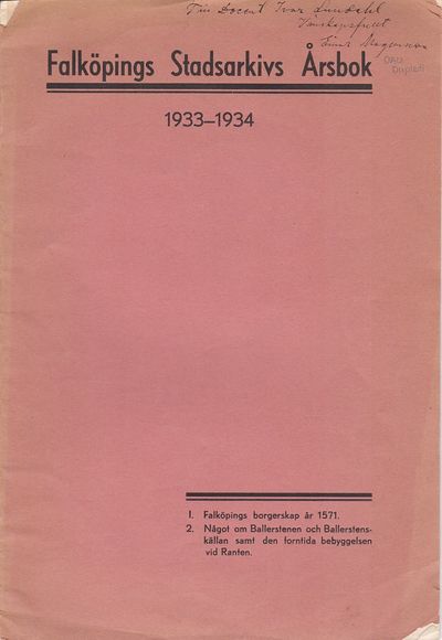 1. Falköpings borgerskap år 1571. 2. Något om…