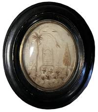 Victorian Memorial Hairwork - Mourning a Child Graveyard scene