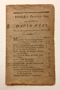Books Printed For, and Sold by David West, No. 36 Marlborough Street