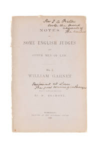 Notes on Some English Judges and Other Men of Law: No 1 William Garnet