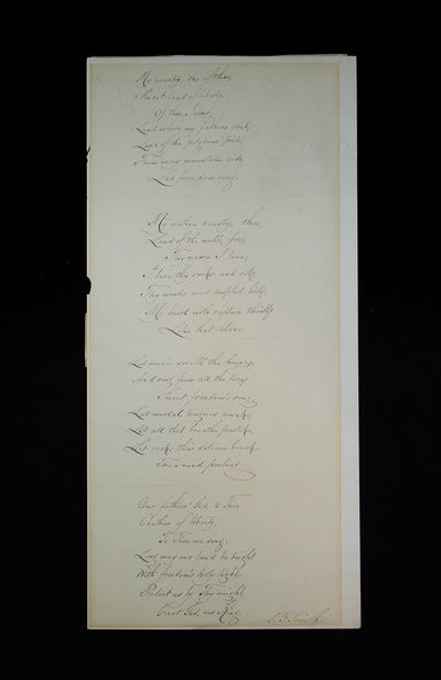 Autograph Manuscript Signed ("My Country 'Tis of Thee")
