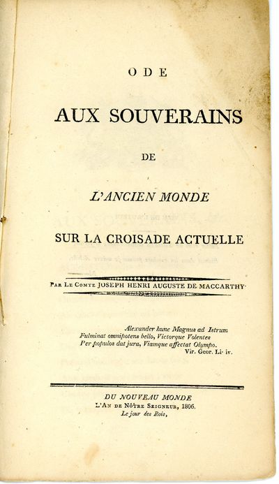 Ode Aux Souverains De L’Ancien Monde Sur La Croisade Actuelle