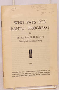 Who pays for Bantu progress