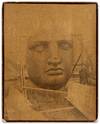 [Photograph]: The Face of the Statue of Liberty uncrated on Liberty Island (Bedloe's Island) in 1885