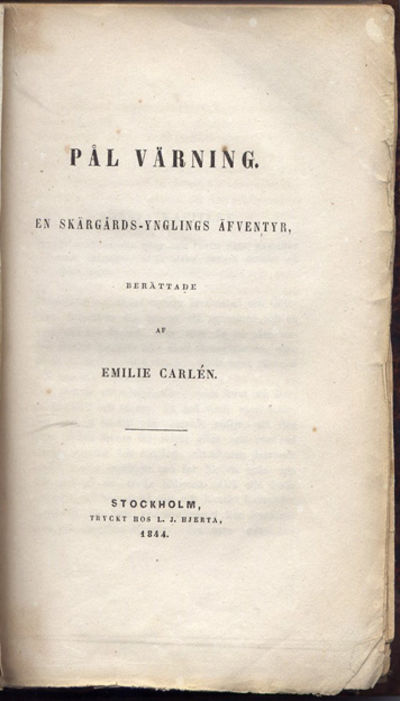 Pål Värning. En skärgårds-ynglings äfventyr.