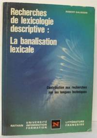 Recherches de lexicologie descriptive: La…